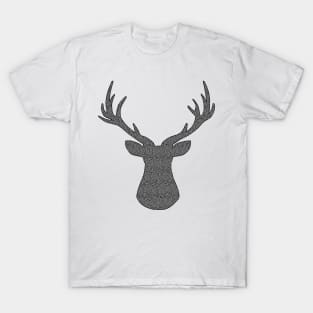 Deer - geometric pattern - black and white. T-Shirt